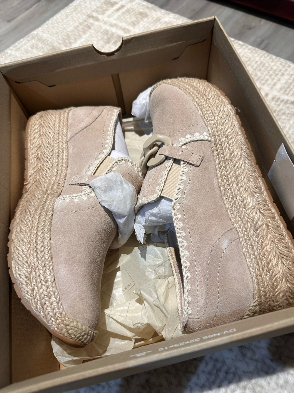 Dolce Vita Brand New Women’s Suede Platform Espadrille Loafers in Blush